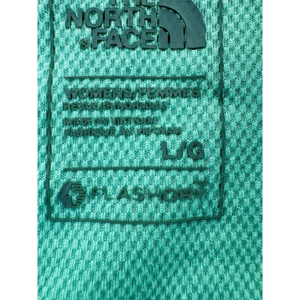 The North Face Top Womens Large Turquoise Half Zip Flashdry Thumbhole Athleisure - Picture 4 of 15